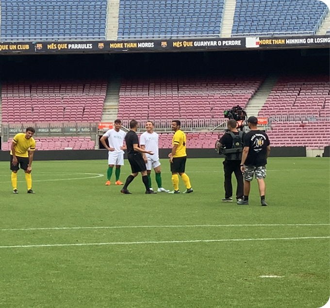 Soccer Pitch Filming Crew